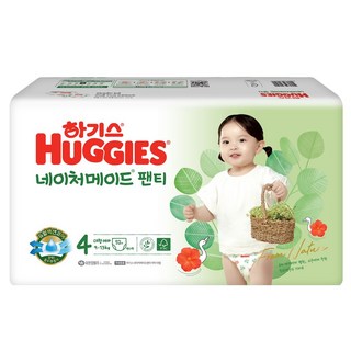 하기스 2024 네이처메이드 팬티형 기저귀 여아용, 4단계, 52매