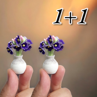 WWA 납골당 봉안당 고급 추모장식 미니 보라색 화병 꽃병 미니어쳐 닙골당꽃 상차림 상 모형 봉안당 꾸미기 추모 성묘 장식 성묘꽃 기억 추석 설날 기억 flower, 2개