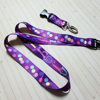 圓形識別證掛繩, 掛帶(繽紛紫)+鑰匙套(普普風), 1套