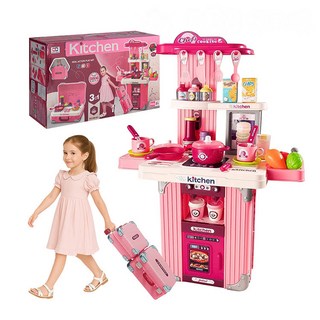 8601手拉行李箱3型態兒童料理台廚房組(大小行李箱收納方便)(008601), 1個
