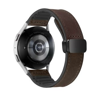 모드니쓰 갤럭시워치 호환 가죽 마그네틱 스트랩, 1개, 다크브라운