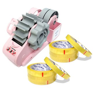 모텍스 프라임 PRIME 테이프커터기 핑크 + 12mm(40m) 리필테이프 8개, 1세트