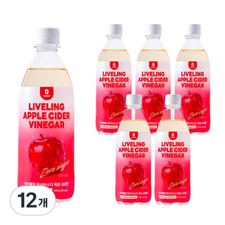 라이블링 애사비 제로 소다 사과맛 고함량 애플사이다비니거 탄산음료, 500ml, 12개