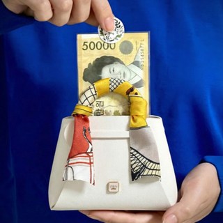 클라르떼 부모님 용돈 고급 선물 박스 가방, 아이보리, 1개