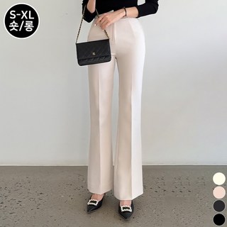 끌로이 여성용 부츠컷 슬랙스 사방스판 숏/롱 기장선택 편안한 하이웨스트 바지 데일리 오피스 빅사이즈까지