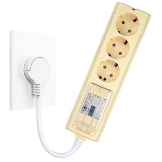 제로갭 납작 슬림 고용량 컬러 디자인 멀티탭 4000w 배선 과부하차단 3구, 1개, 버터엘로우, 0.5m