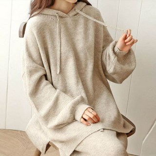 보리맘니트 오버핏 후드 티 빅사이즈 티셔츠 겨울 임부복 La688 160013