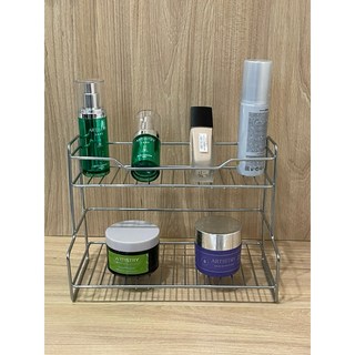 台灣現貨 不鏽鋼L型置物架 化妝桌/廚房/浴室多用途收納架, 1個