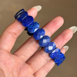 頂級帝王青金石手排 無染色 鑽切設計 閃亮光澤 可開台灣證書