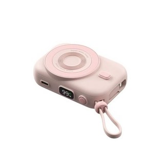 HANG PDC 10000mAh 大容量 磁吸自帶線行動電源, 粉色