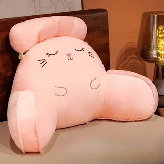 플러시 모피 침대 머리 등받이 베개 사무실 의자 만화 사랑스러운 보호 좌석 쿠션 홈 거실 소파 장식, 01 65x50cm, 01 Color 02