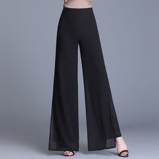 라인댄스복 라틴댄스복 스포츠댄스 하이웨이스트 시폰 팬츠 찰랑 댄스복 바지 뉴타임즈 S000O603