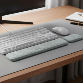 클레리아 고품질 메모리폼 키보드 마우스 손목받침대, 1개, 그레이