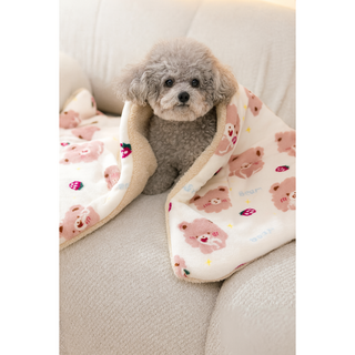 [푸들나무] 푸들나무 꿀잠이불, 1개, 딸기곰 아이보리