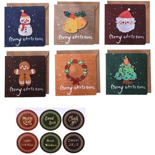 萱寶媽咪baby童裝館 現貨聖誕節3D立體賀卡 兒童創意禮物留言卡 節慶生日手寫創意卡片, 02油畫聖誕賀卡(一套6入), 1個