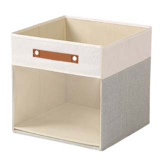 MUSI 折疊收納盒 米白/灰色 透明可視 33cm 方形儲物盒, 可透視折疊收納盒-灰色, 1個