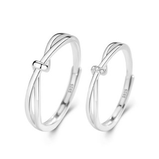 S925純銀簡約交叉情侶對戒 時尚百搭紀念日禮物