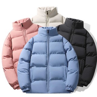 百搭休閒面包服 - 日系潮流保暖防風外套 騎車防寒棉衣 戶外徒步登山適用 純色寬鬆情侶款立領鋪棉外套