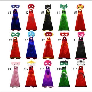 3D立體雙層熱轉印材質 不掉色 萬聖節服裝 聖誕節兒童表演披風 二件式(披風 眼罩)聯盟披風 粉色/紅色/黑色披風