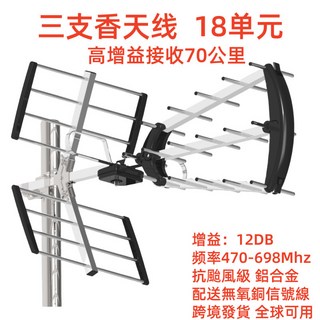 수신기 안테나 티비 실내안테나 편리하고 TV안테나 주파수, 1개, 구리선 5G 내성 안테나 18m