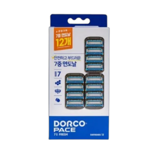 도루코 PACE7II FRESH 면도날 12입, 1세트, 12개입