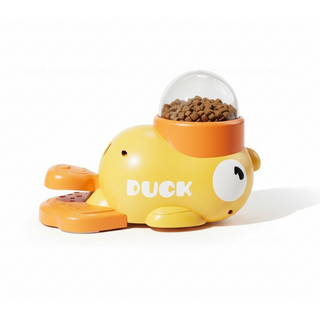 만복 DUCK 냥이 강아지 고양이 간식 장난감 홀로 놀아 스트레스 없애고 간식 자동 배출, 1개, 옐로우