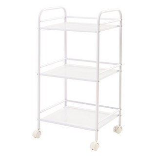 台灣製三層置物推車 - 廚房客廳臥室多功能收納層架, 白色