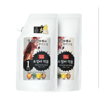 검은머리 파뿌리 오징어먹물 1제 2제 각500g / 미용장갑 1:1 증정, 3N 흑갈색, 4개