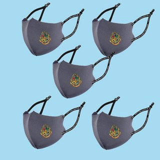哈利波特口罩ins高顏值可愛明星同款夏季冰絲3d立體可水洗布面罩 威廉, 霍格沃茨學院5只裝