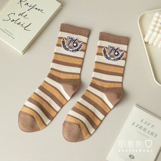 ScottyBear 那隻熊 美式休閒 街頭 英文 數字 高筒襪 日系搭配 女襪 中筒襪 棉襪 襪子 長襪 ZZ023