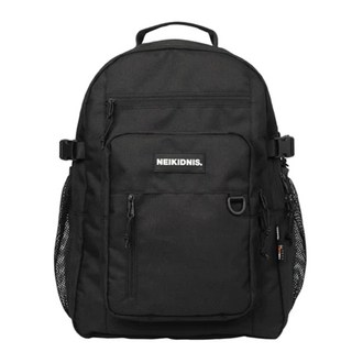 NEIKIDNIS 時尚簡約米色後背包，多層收納，輕盈耐磨，舒適百搭, 黑色
