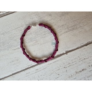 Pei accessories 佩配 蠶絲蠟線 幸運手環/腳環 純銀扣頭