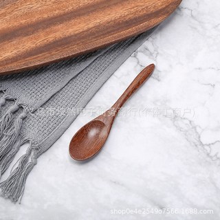 木質湯匙 家用調羹勺 餵飯蜂蜜勺 無漆雞翅木勺 食品級木頭湯匙, 1個, 13*3cm兒童勺勺