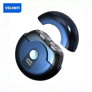 VELONTI 베론티 면도기 남자 미니 휴대용 라운드 스타일 전기 충전 소형 간편 여행용 출장용 남성 면도기 10088, 블랙