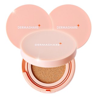 더마쉐어 광채 커버 프로폴리스 롱웨어 에센스 세럼 물광 수분 수딩 톤업 촉촉한 승무원 쿠션 팩트 15g, 라이트 베이지, 3개