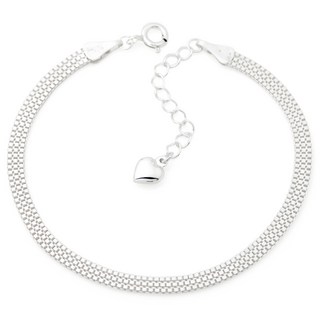 miniart 女性專用92.5純銀三層盒鏈愛心鍊條日常銀手鍊 SH197