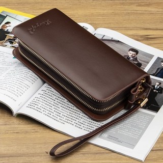 羅雅菲高端真皮多卡位手包 - 長款商務男士手拿包 (16卡位)