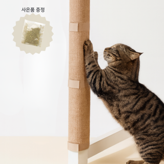 고양이 스크래처 수직 벨크로 부착형 가구 다리 보호, 1개, 베이지