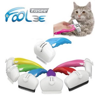 풀리이지브러쉬 고양이 빗 죽은털제거 브러쉬 장모 단모 공용, 1개, (소)퍼플