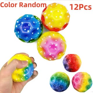 12Pcs 높은 탄력성 구멍 공 장난감 부드러운 탄력 안티 가을 달 모양 다공성 극단적 인 야외 게임 완구, 01 12Pcs