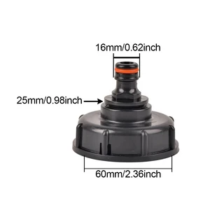 스레드 커넥터 황동 밸브 IBC 탱크 어댑터 니플 정원 호스 탱크 밸브 S60 x1 2 3/4 1 인치 16mm, 1개