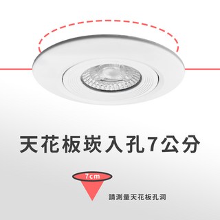 LED 崁燈 7公分 5W 國家檢驗合格認證, 白光, 1個