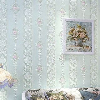 壁貼 窗貼 豎條紋歐式田園壁紙 客廳臥室家用加厚高檔無紡布墻紙特價, 無紡紙【0.53*9.5 正負3%】1卷,F18125 米黃色