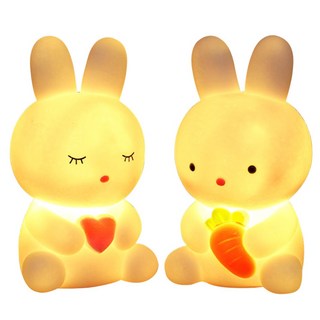 키즈허니 LED 토끼 미니 무드등 어린이집 생일선물 답례품, 10개, 혼합색상