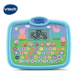 Vtech 粉紅豬小妹互動學習小平板 佩佩豬兒童平板 字母數字音樂單字互動遊戲, 1個, 藍