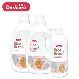 【Doricare朵樂比】米糠濃縮洗衣精2瓶+米糠洗潔精1瓶組，天然溫和， экономичний і вигідний濃縮配方, 1個