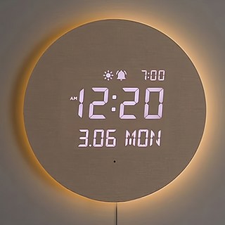 mooas 滿月背光小夜燈LED壁鐘, 混合色