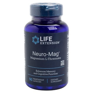 LIFE EXTENSION Neuro-Mag左旋蘇糖酸鎂素食膠囊, 90顆, 1罐