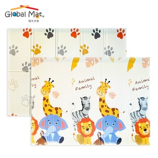 【Global mat】國民地墊 XPE 摺疊墊 2CM 加厚雙面遊戲墊 - 200 x 150CM, 可愛動物足跡C4, 可愛動物足跡C4
