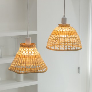 라탄등갓 대나무 라탄 등 전등갓 식물 라탄조명 펜던트, A 종등갓, 단일